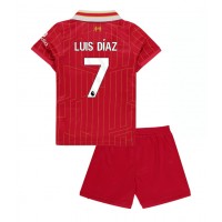 Liverpool Luis Diaz #7 Domáci Detský futbalový dres 2024-25 Krátky Rukáv (+ trenírky)